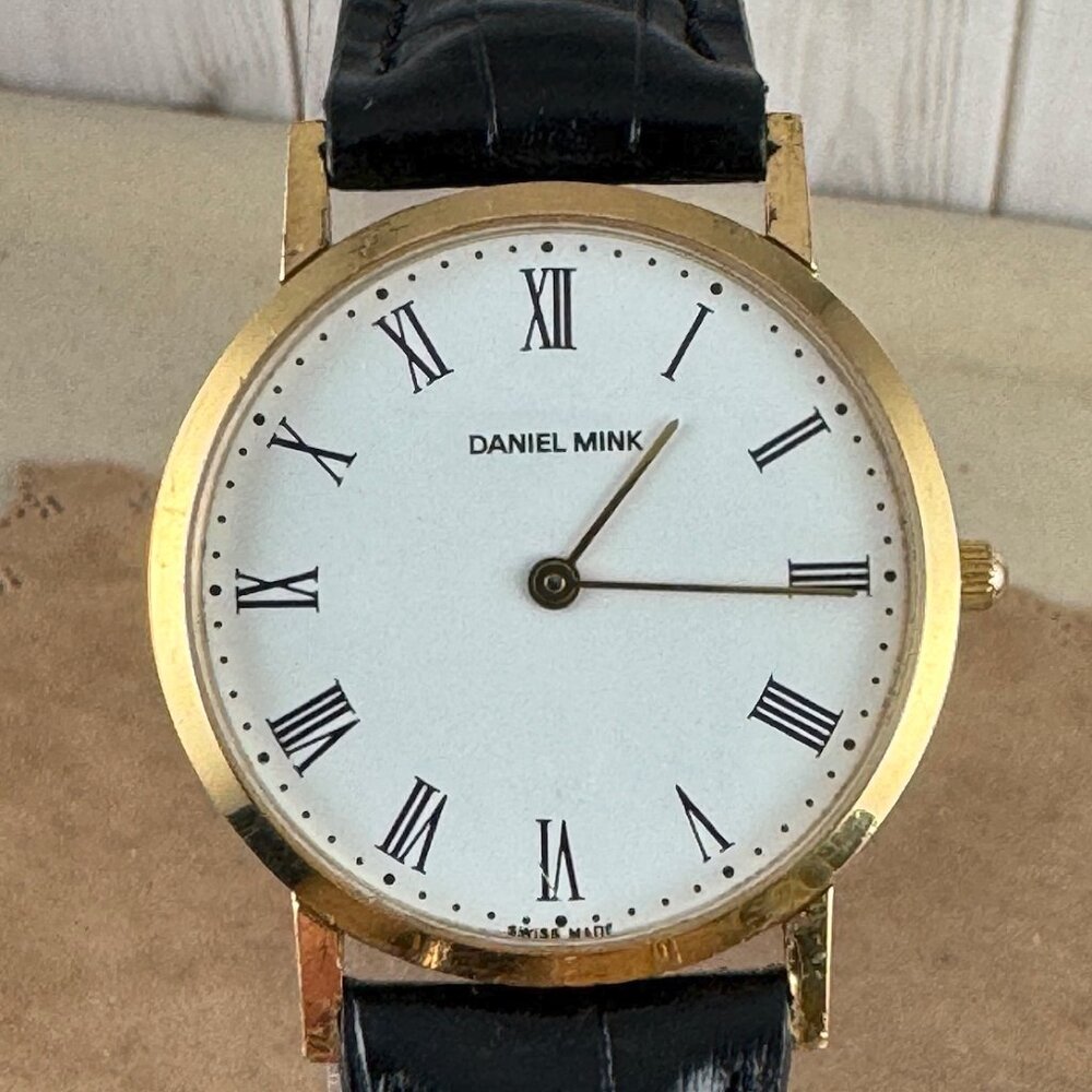 Vintage Stunning Daniel Mink Designer Swiss Made Watch. Extremely Thin